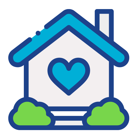 Icon of a house with a heart on it
